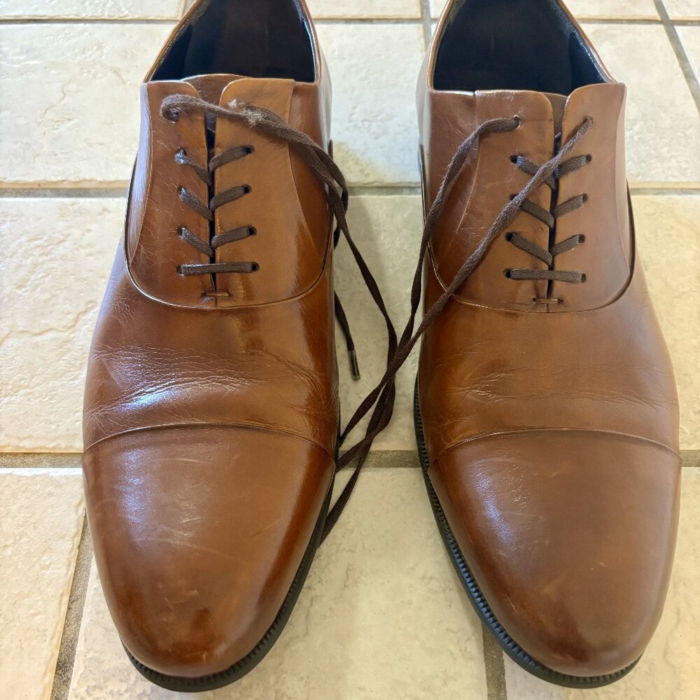 Men's 9.5 Kenneth Cole Cognac Cap Toe Oxford